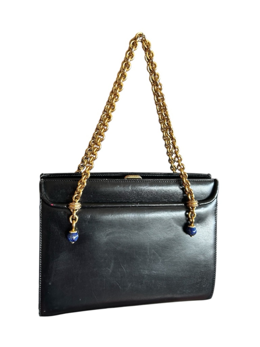 Gucci 1980’s vintage black leather handbag